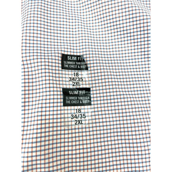 Tommy Hilfiger Supima Slim Fit Stretch Button Up Dress Shirt 18 34-35 2X NEW - Picture 4 of 4